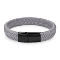 Monsieur Slim Leather Bracelet — Double Safety Clasp for Men