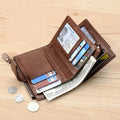 Monsieur Zip Leather Wallet — RFID Business Card Holder for Men