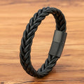 Monsieur Braided Leather Bracelet — Magnetic Clasp for Men