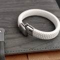 Monsieur Slim Leather Bracelet — Double Safety Clasp for Men