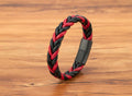 Monsieur Braided Leather Bracelet — Magnetic Clasp for Men