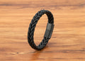 Monsieur Braided Leather Bracelet — Magnetic Clasp for Men