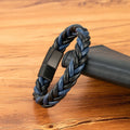 Monsieur Braided Leather Bracelet — Magnetic Clasp for Men