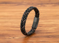 Monsieur Braided Leather Bracelet — Magnetic Clasp for Men