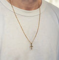 Monsieur Cross Pendant Necklace — Gold Cuban Chain for Men