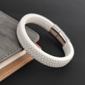 Monsieur Slim Leather Bracelet — Double Safety Clasp for Men