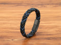Monsieur Braided Leather Bracelet — Magnetic Clasp for Men
