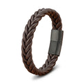 Monsieur Braided Leather Bracelet — Magnetic Clasp for Men