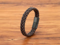 Monsieur Braided Leather Bracelet — Magnetic Clasp for Men