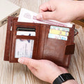 Monsieur Zip Leather Wallet — RFID Business Card Holder for Men