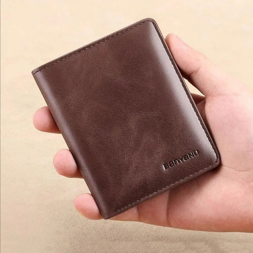 Monsieur Vintage Leather Wallet — RFID Money Clip Slim for Men