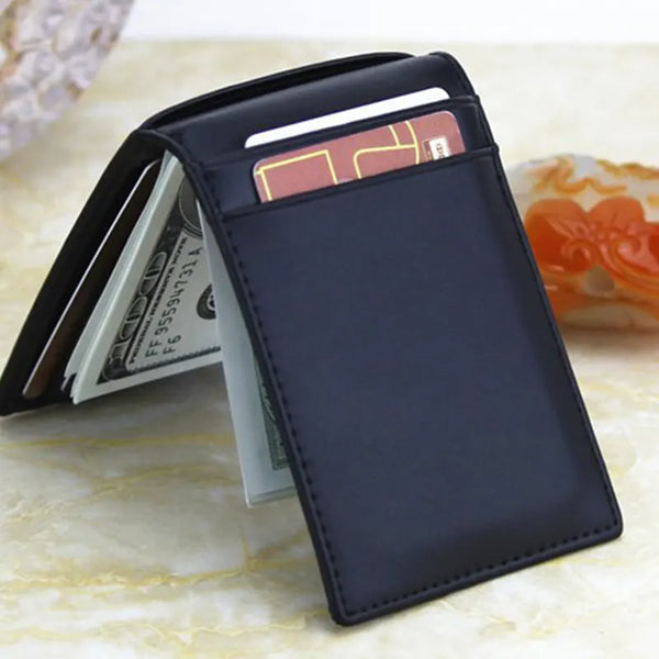 Monsieur Slim RFID Wallet — Leather Money Clip Front Pocket for Men
