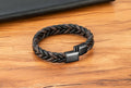 Monsieur Braided Leather Bracelet — Magnetic Clasp for Men