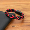 Monsieur Braided Leather Bracelet — Magnetic Clasp for Men