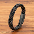 Monsieur Braided Leather Bracelet — Magnetic Clasp for Men