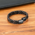 Monsieur Braided Leather Bracelet — Magnetic Clasp for Men