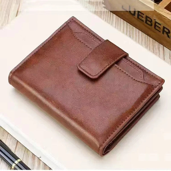 Monsieur Zip Leather Wallet — RFID Business Card Holder for Men