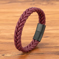 Monsieur Braided Leather Bracelet — Magnetic Clasp for Men