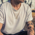 Monsieur Cross Pendant Necklace — Gold Cuban Chain for Men