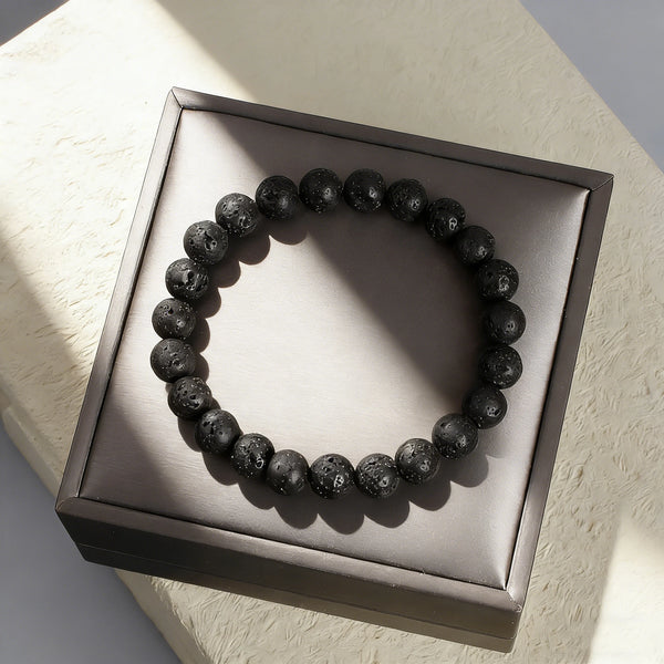 Monsieur Natural Stone Bracelet — Lava Rock & Gemstone Bead