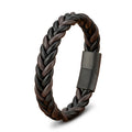 Monsieur Braided Leather Bracelet — Magnetic Clasp for Men