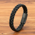 Monsieur Braided Leather Bracelet — Magnetic Clasp for Men
