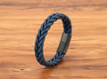 Monsieur Braided Leather Bracelet — Magnetic Clasp for Men