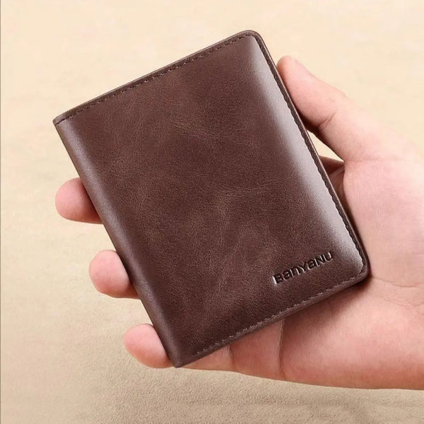 Monsieur Vintage Leather Wallet — RFID Money Clip Slim for Men